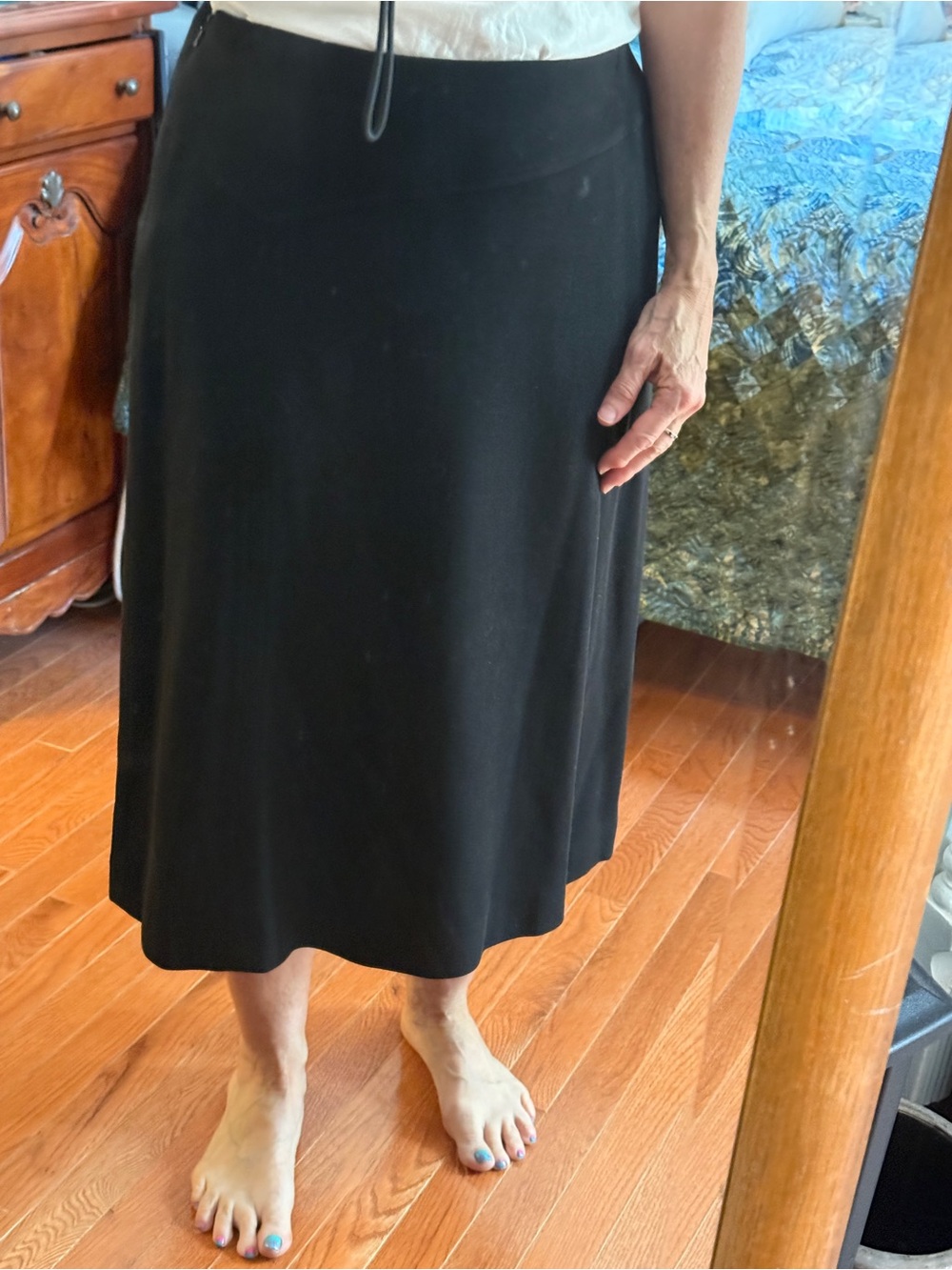 Worth Black Midi A-Line Skirt